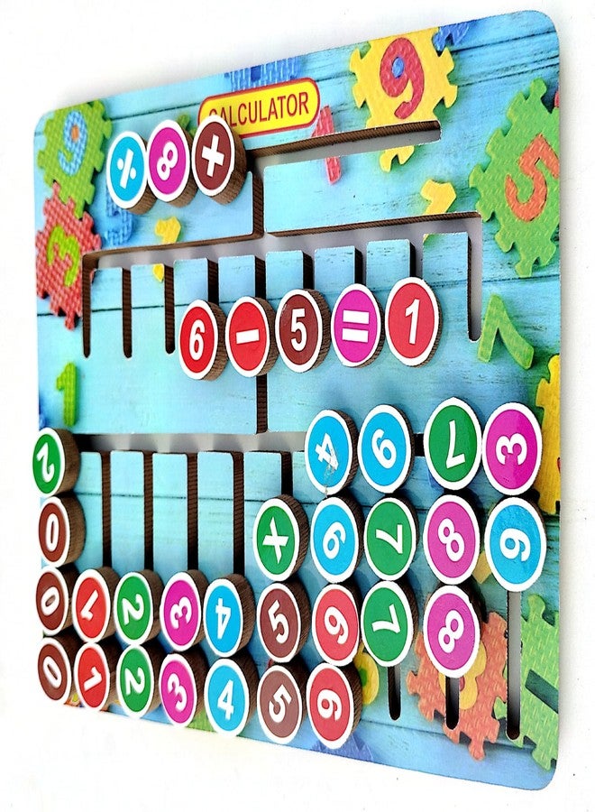 EL SMO Math Computational Teaching Aid Math Skill Booster Puzzle Game Learning Wooden Number Computation Board Early Educational Stem Toy for Kids Children Boys Girls Toddlers - Image 5